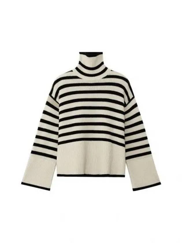 Signature Striped Turtleneck Light Sand - TOTEME - BALAAN 2