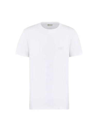 Embroidered Logo Cotton Jersey Short Sleeve T-Shirt White - DIOR - BALAAN 1