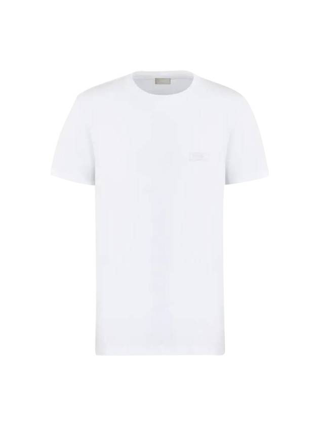 Embroidered Logo Cotton Jersey Short Sleeve T-Shirt White - DIOR - BALAAN 1