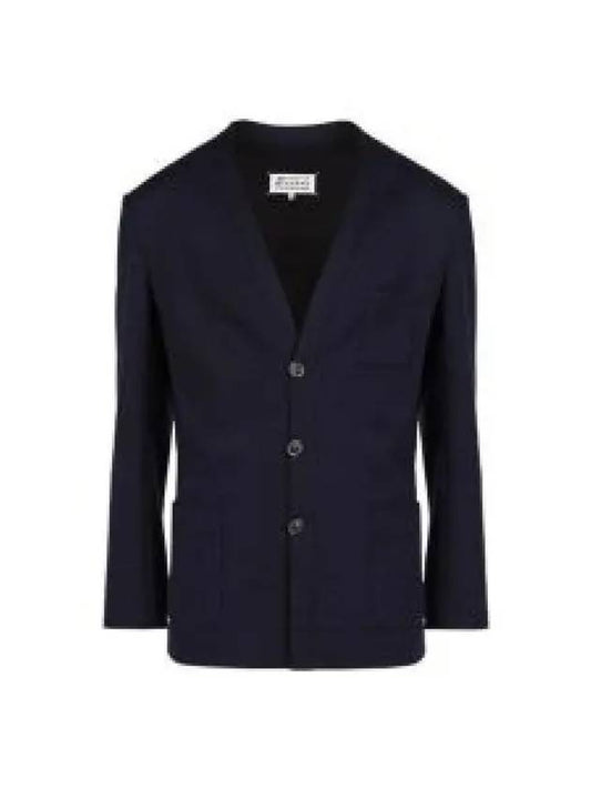 Men's Milano Stitch Wool Jacket Navy - MAISON MARGIELA - BALAAN 2