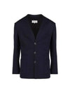 Men's Milano Stitch Wool Jacket Navy - MAISON MARGIELA - BALAAN 2