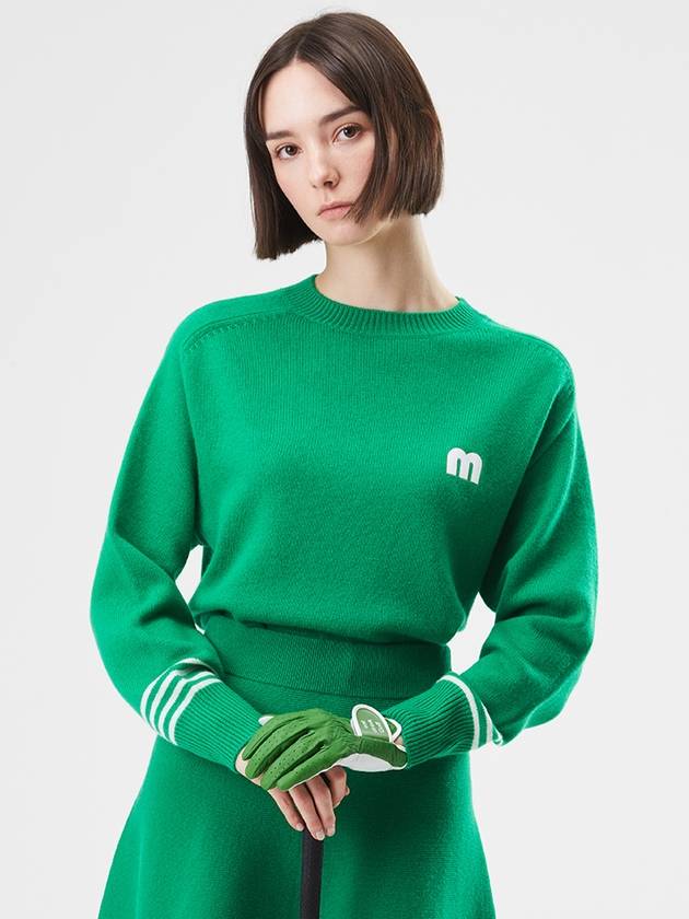 stripe wool cashmere knit green - MILESANDMILESANDMILES - BALAAN 1