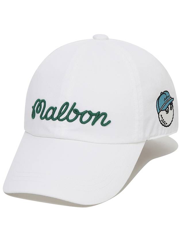 Malbon Script Ball Cap WHITE - MALBON GOLF - BALAAN 1