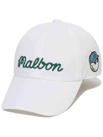 Malbon Script Ball Cap WHITE - MALBON GOLF - BALAAN 1