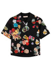 Floral Print Short Sleeve Shirt Black - MARNI - BALAAN 2