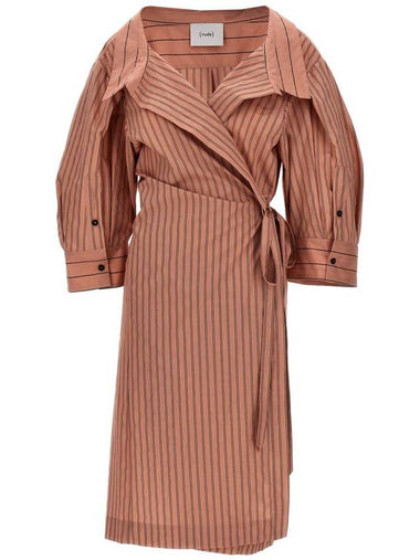 Nude Striped Shirt Dress - NUDE - BALAAN 1