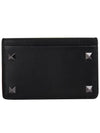 Rockstud Card Wallet Black - VALENTINO - BALAAN 1