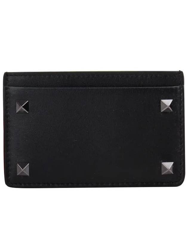 Rockstud Card Wallet Black - VALENTINO - BALAAN 1