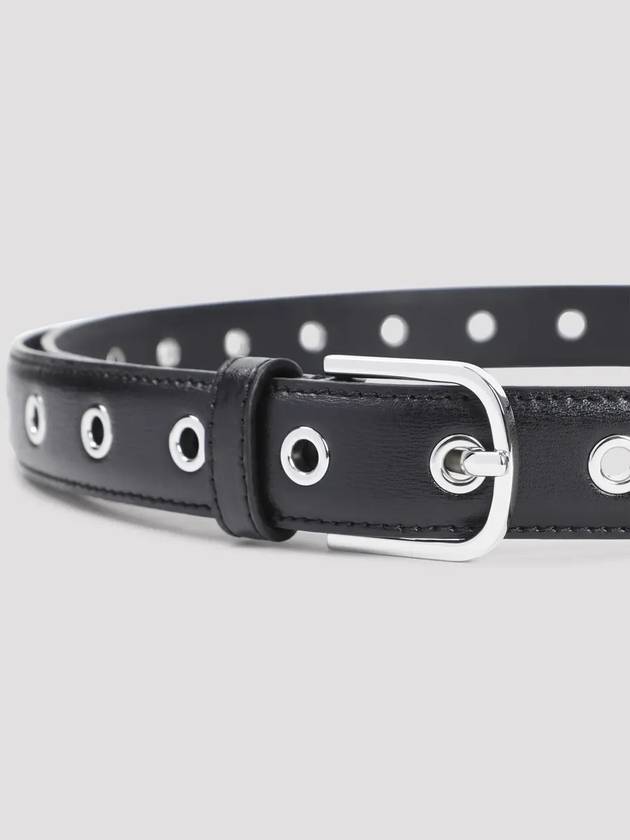 Eyelet Leather Belt Black - TOTEME - BALAAN 3