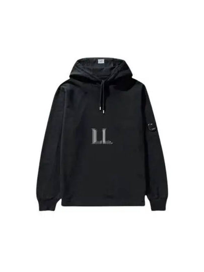 Lens Wappen Light Fleece Hoodie Black - CP COMPANY - BALAAN 2