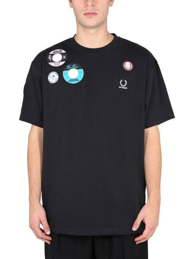 Fred Perry X Raf Simons Oversized T-Shirt With Patch - FRED PERRY - BALAAN 1