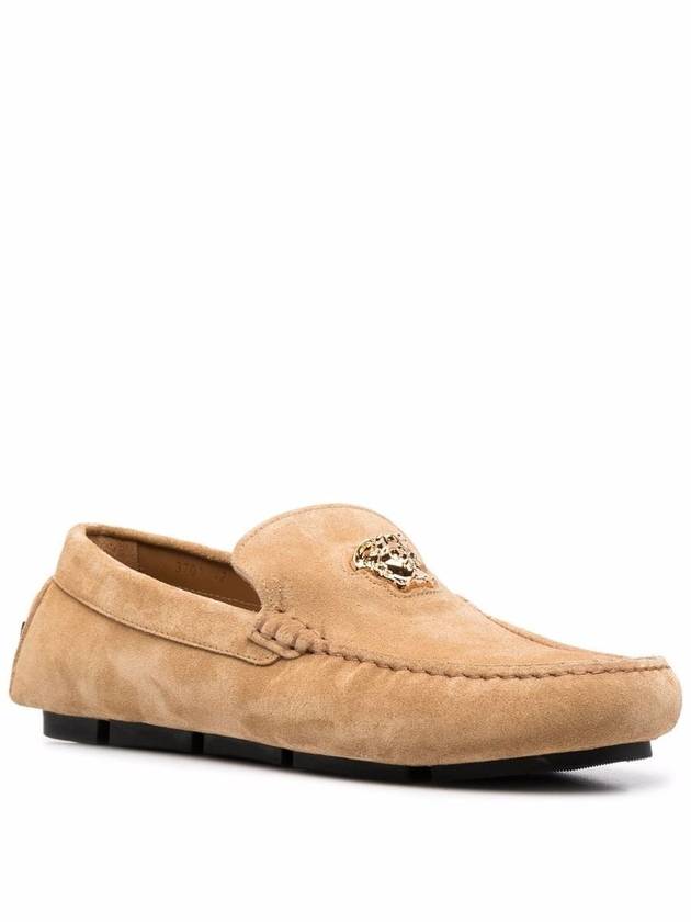 Medusa Classic Suede Driving Shoes Brown - VERSACE - BALAAN 3