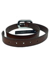 Logo Silver Buckle Leather Belt Brown - DOLCE&GABBANA - BALAAN 3