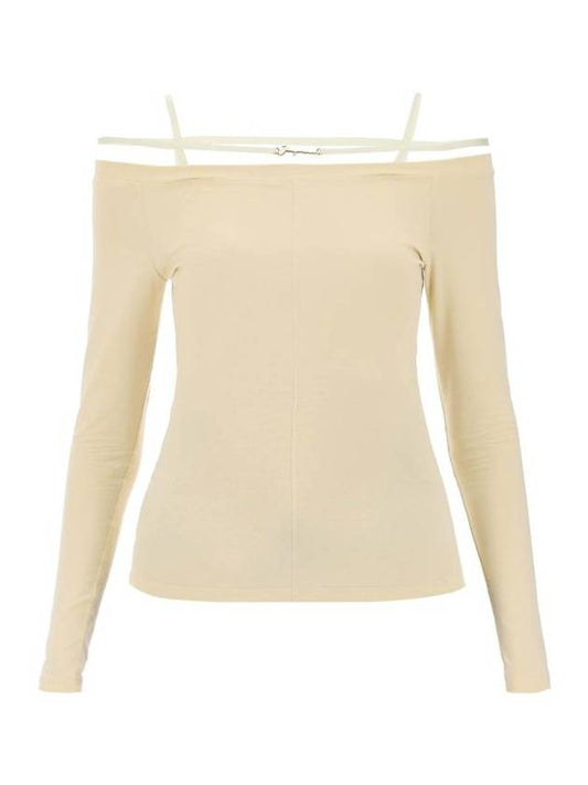 Women's Sierra Signature Long Sleeve T-Shirt Beige - JACQUEMUS - BALAAN 1