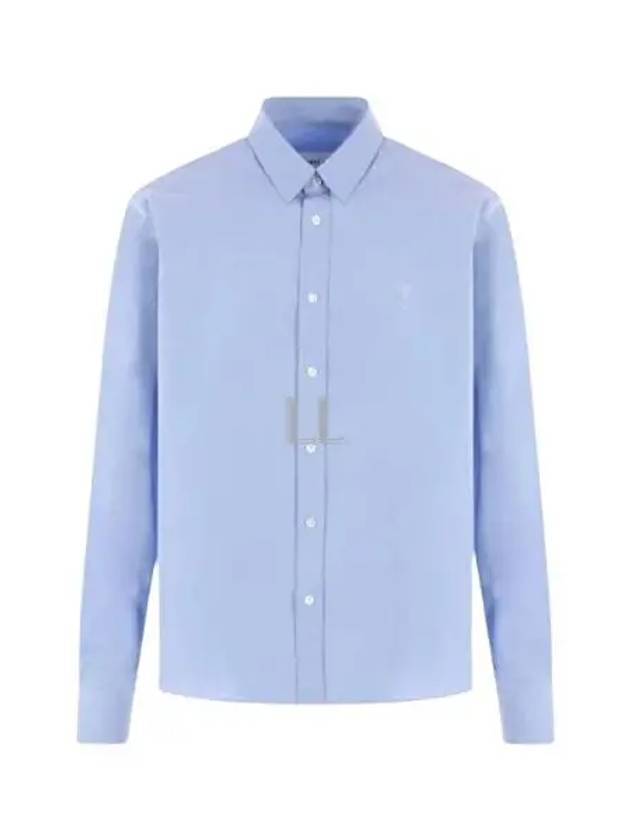 De Coeur Embroidery Cotton Long Sleeve Shirt Blue - AMI - BALAAN 2