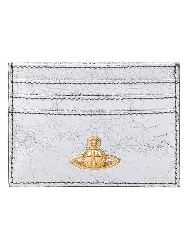 Metallic Crinkle Card Wallet Silver - VIVIENNE WESTWOOD - BALAAN 2