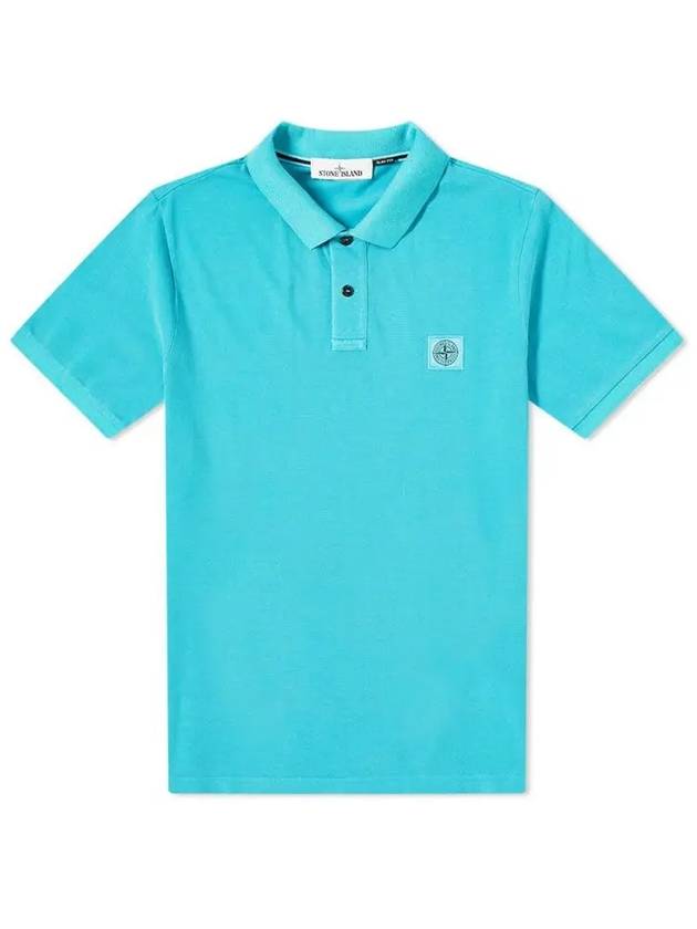 Men's Wappen Logo Patch Polo Shirt Sky Blue - STONE ISLAND - BALAAN 2