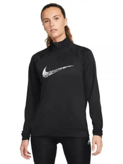 Women's Dry Fit Swoosh Run Long Sleeve T-Shirt Black - NIKE - BALAAN 2