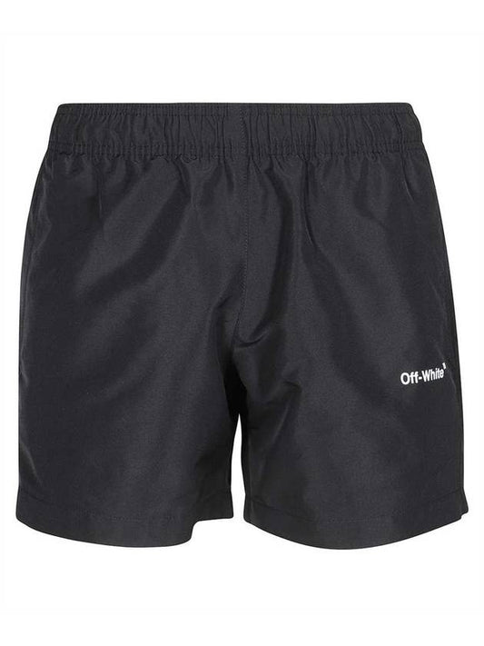 men's arrow logo printing swim shorts black - OFF WHITE - BALAAN.