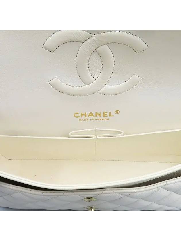 A01112 White Caviar Skin Classic Medium M Size Flap Chain Shoulder Bag - CHANEL - BALAAN 5