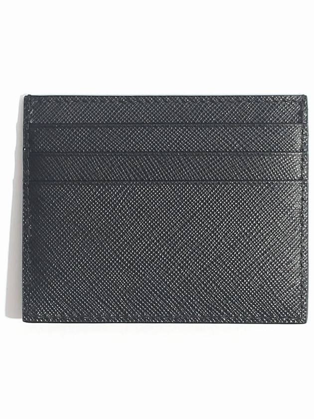 Saffiano Leather Triangle Logo Card Wallet Black Gold - PRADA - BALAAN 3