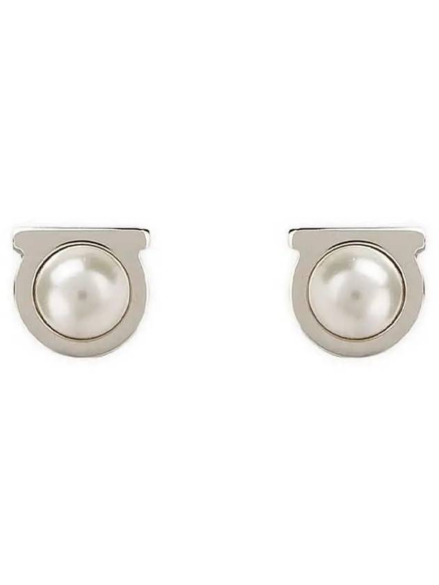 Salvatore Gancini Pearl Silver Earrings White - SALVATORE FERRAGAMO - BALAAN 2