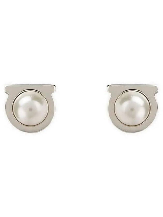 Salvatore Gancini Pearl Silver Earrings White - SALVATORE FERRAGAMO - BALAAN 2