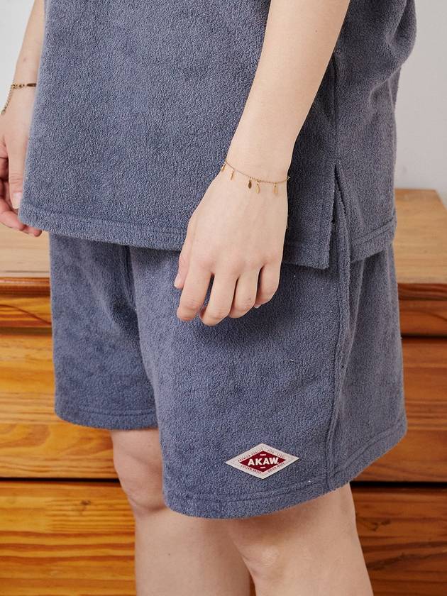 Overfit Terry Towel Shorts Charcoal - AKAW - BALAAN 2