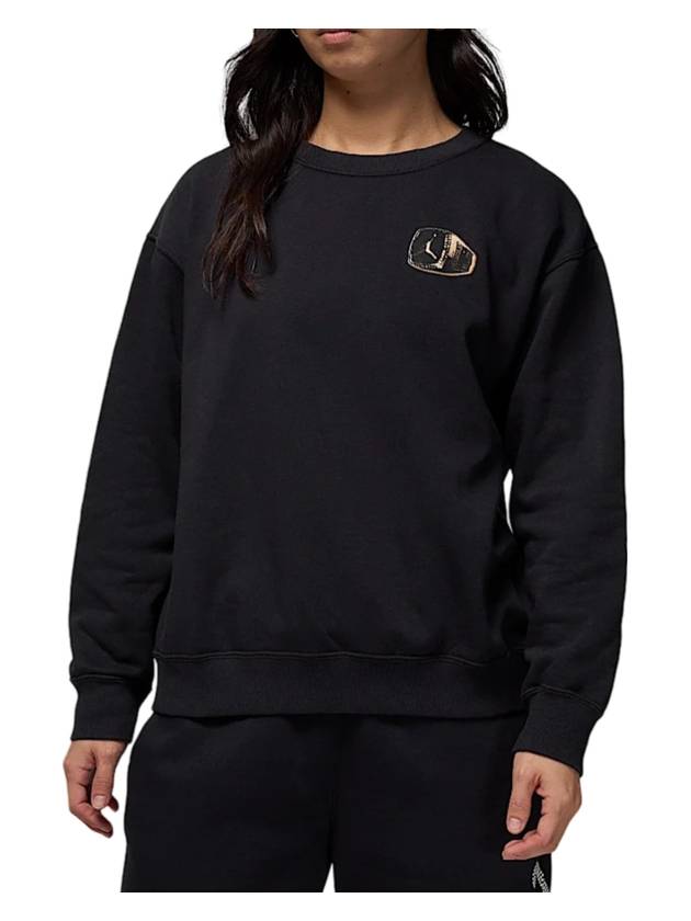 Jordan Brooklyn Fleece Crew Neck Sweatshirt Black - NIKE - BALAAN 1