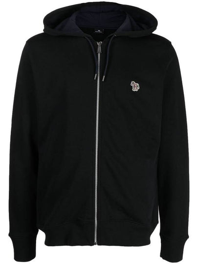 Zebra Logo Cotton Zip Up Hoodie Black - PAUL SMITH - BALAAN 2