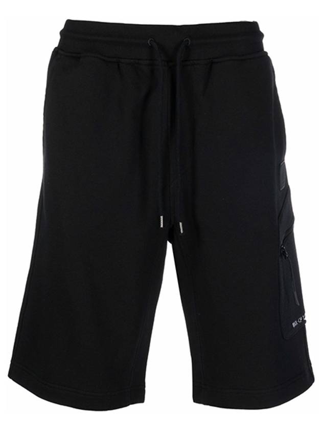 Metropolis Diagonal Fleece Shorts Black - CP COMPANY - BALAAN 2