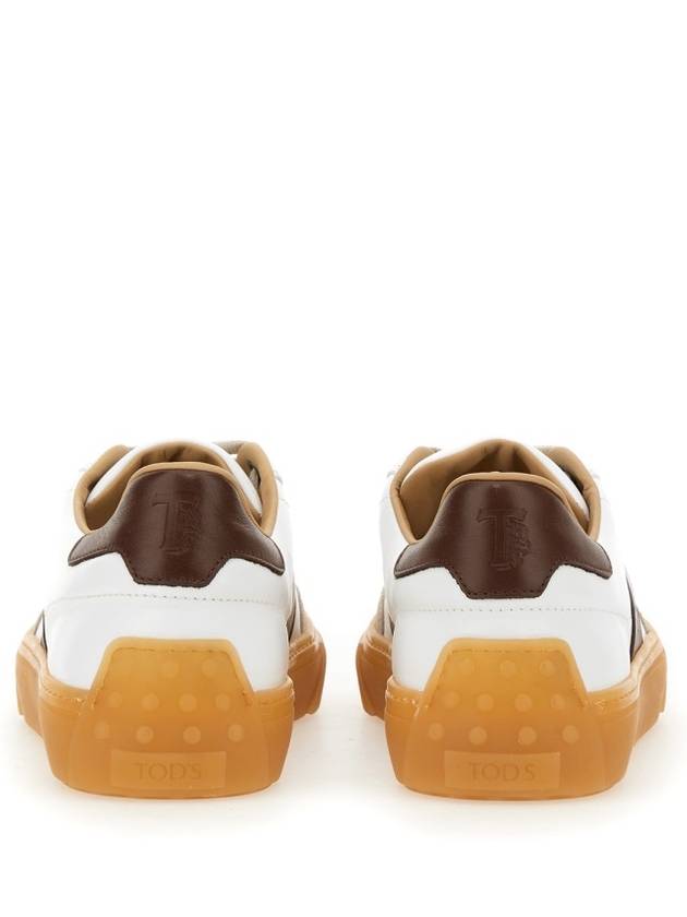 Calfskin Leather Low Top Sneakers White Brown - TOD'S - BALAAN 2