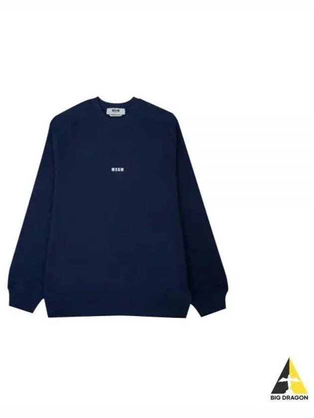 Micro Logo Cotton Sweatshirt Navy - MSGM - BALAAN 2