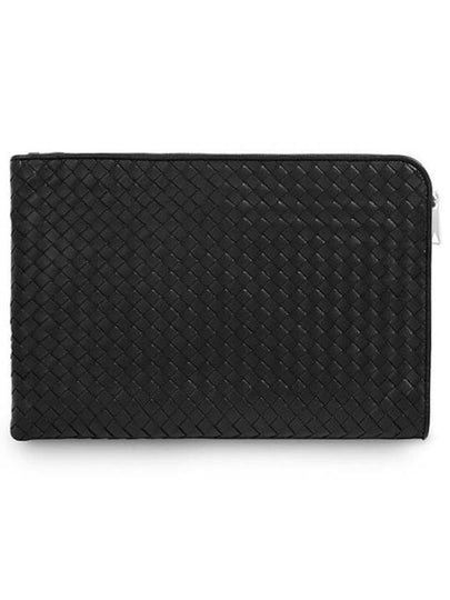 Intrecciato Document Clutch Bag Black - BOTTEGA VENETA - BALAAN 2