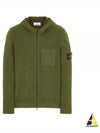 Waffen Patch Fleece Zip Up Hoodie Green - STONE ISLAND - BALAAN 2