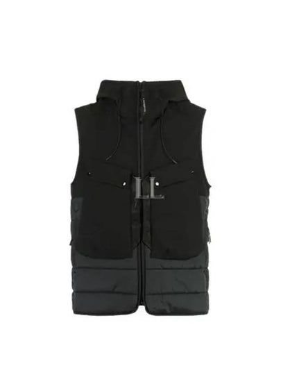 Shell R Mix Goggle Hooded Padded Vest Black - CP COMPANY - BALAAN 2