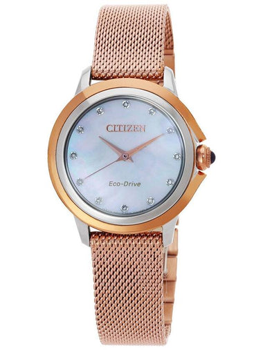 Citizen Ceci Diamond Mother of Pearl Dial Ladies Watch EM0796-75D - CITIZEN - BALAAN 1