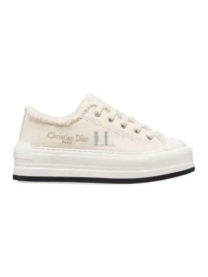 Walk'n Platform Cotton Canvas Low Top Sneakers White - DIOR - BALAAN 2