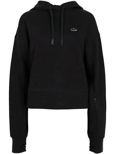 Active Crop Hoodie Black - LACOSTE - BALAAN 2