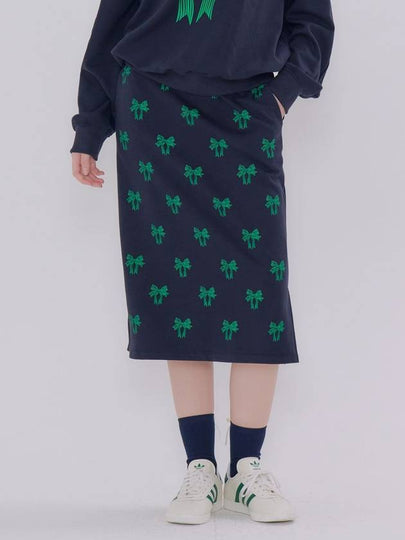 Ribbon Printing H Line Skirt Navy - METAPHER - BALAAN 2