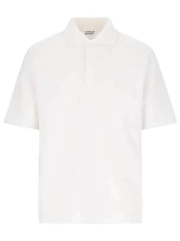 Men's Cotton Polo Shirt White - BURBERRY - BALAAN 2