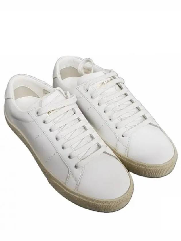 Classic Leather Low Top Sneakers White - SAINT LAURENT - BALAAN 3