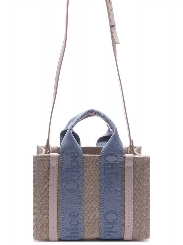 Woody Logo Small Tote Bag Blue - CHLOE - BALAAN 5