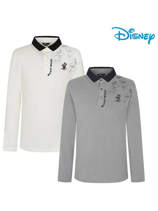 Men s long sleeved half breasted collar T shirt DL3MTS002 - DISNEY GOLF - BALAAN 1