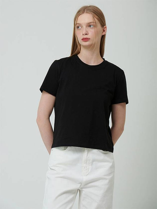 Essential Round Short Sleeve T-Shirt Black - PINBLACK - BALAAN 1