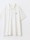 TERRY JERSEY POLO T SHIRT WHITE BEIGE BLACK - DUSTYWHITE - BALAAN 4