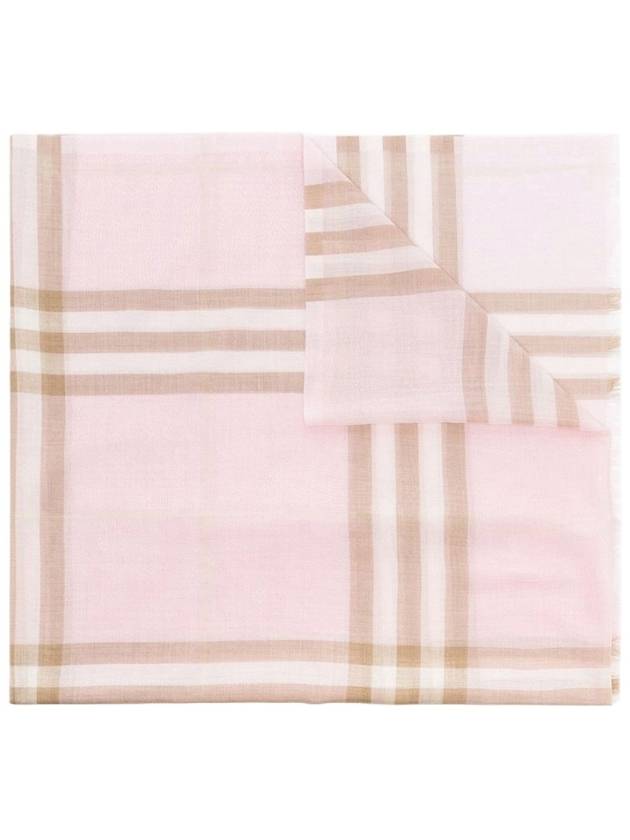 Light Check Wool Silk Muffler Pink - BURBERRY - BALAAN 3