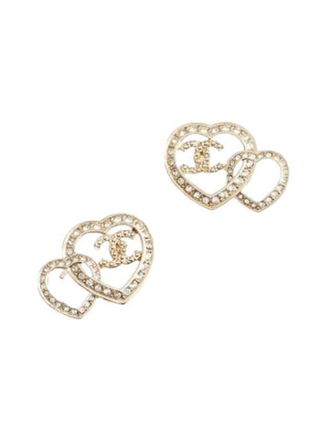 stud earrings metal strass gold crystal - CHANEL - BALAAN 1