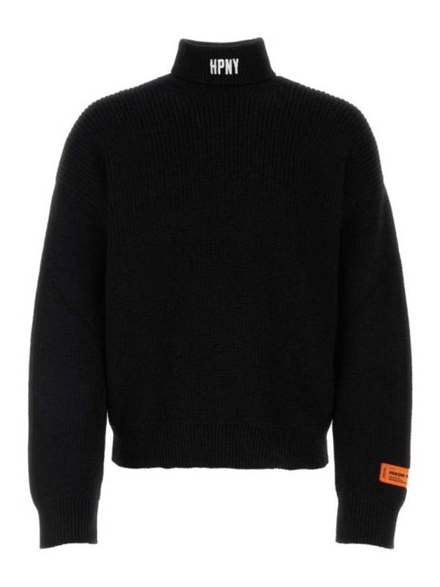 HPNY Embroidered Logo Turtleneck Black - HERON PRESTON - BALAAN 2