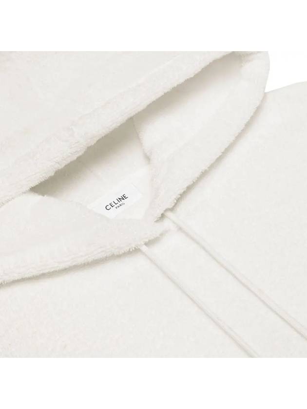 Embroidered Logo Terry Cotton Hoodie Off-White - CELINE - BALAAN 5